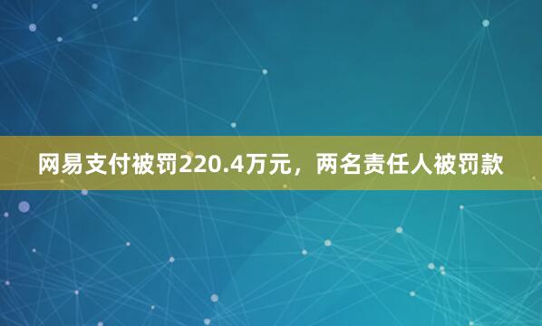 网易支付被罚220.4万元，两名责任人被罚款
