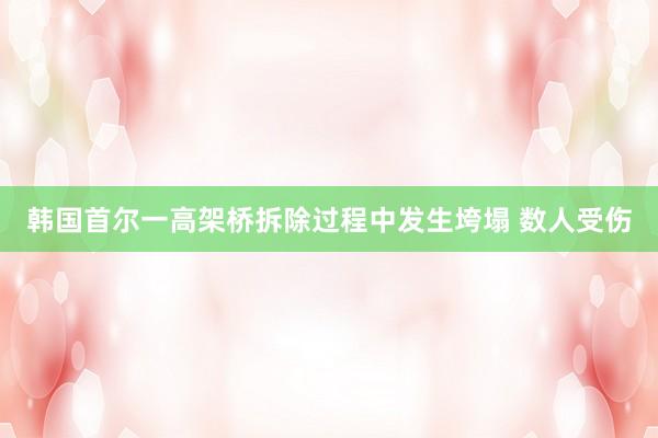 韩国首尔一高架桥拆除过程中发生垮塌 数人受伤