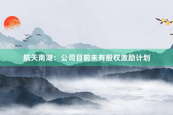 航天南湖：公司目前未有股权激励计划