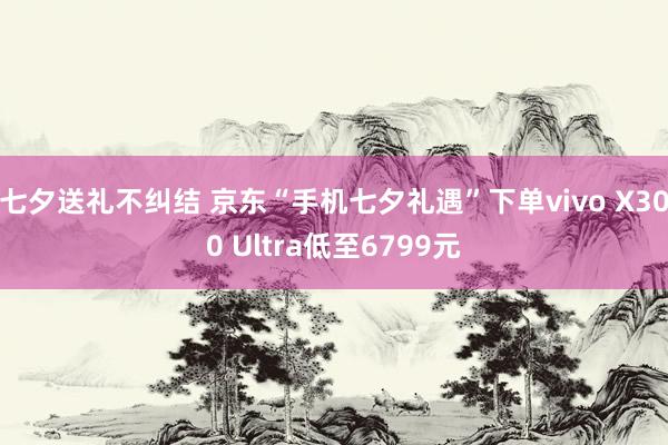 七夕送礼不纠结 京东“手机七夕礼遇”下单vivo X300 Ultra低至6799元
