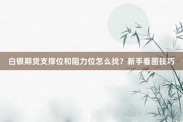 白银期货支撑位和阻力位怎么找？新手看图技巧