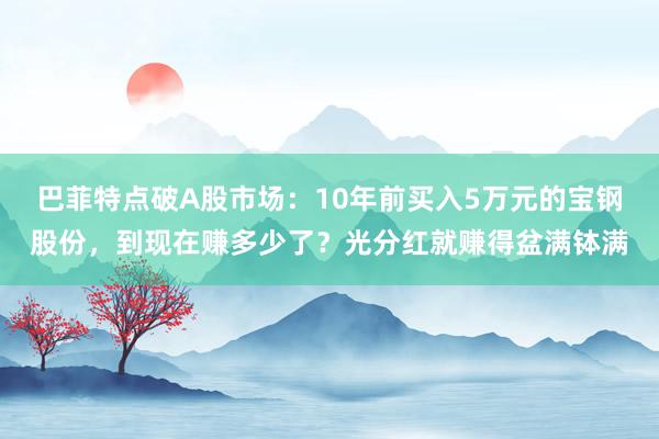 巴菲特点破A股市场：10年前买入5万元的宝钢股份，到现在赚多少了？光分红就赚得盆满钵满