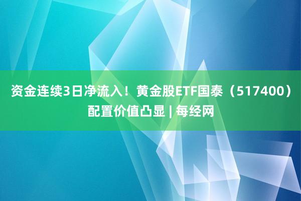 资金连续3日净流入！黄金股ETF国泰（517400）配置价值凸显 | 每经网