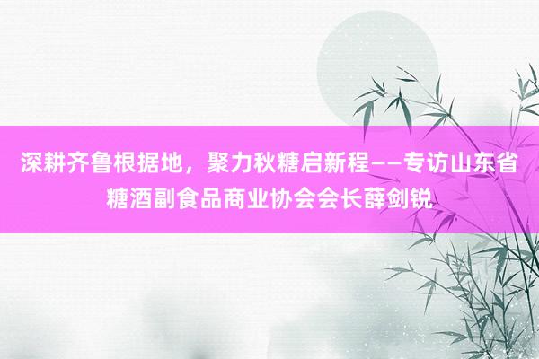 深耕齐鲁根据地，聚力秋糖启新程——专访山东省糖酒副食品商业协会会长薛剑锐