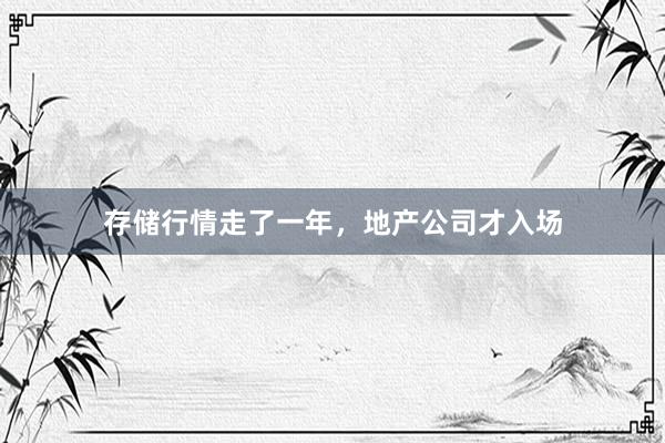 存储行情走了一年，地产公司才入场