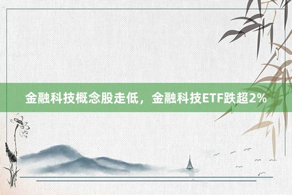 金融科技概念股走低，金融科技ETF跌超2%
