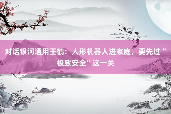 对话银河通用王鹤:人形机器人进家庭,要先过“极致安全”这一关
