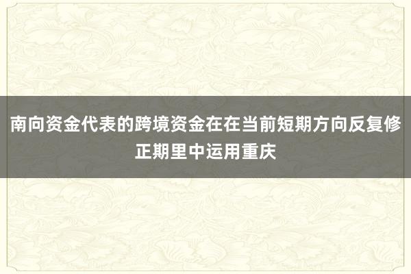 南向资金代表的跨境资金在在当前短期方向反复修正期里中运用重庆