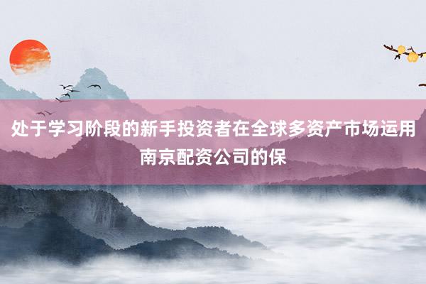 处于学习阶段的新手投资者在全球多资产市场运用南京配资公司的保