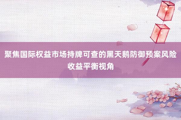 聚焦国际权益市场持牌可查的黑天鹅防御预案风险收益平衡视角