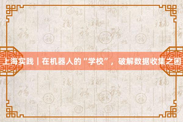 上海实践｜在机器人的“学校”，破解数据收集之困