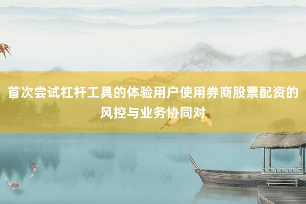 首次尝试杠杆工具的体验用户使用券商股票配资的风控与业务协同对