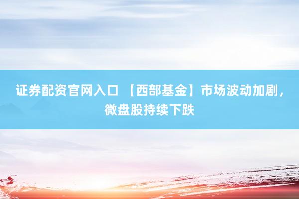 证券配资官网入口 【西部基金】市场波动加剧，微盘股持续下跌