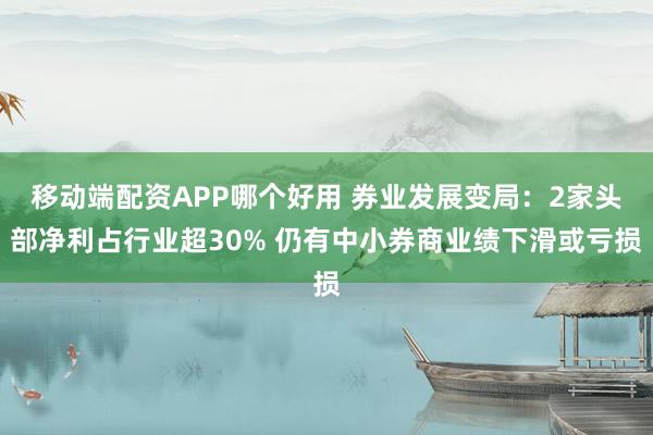 移动端配资APP哪个好用 券业发展变局：2家头部净利占行业超30% 仍有中小券商业绩下滑或亏损