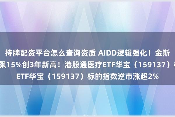 持牌配资平台怎么查询资质 AIDD逻辑强化！金斯瑞牵手礼来，股价狂飙15%创3年新高！港股通医疗ETF华宝（159137）标的指数逆市涨超2%