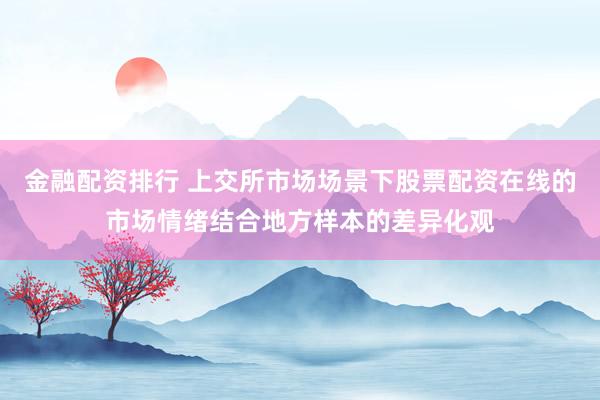 金融配资排行 上交所市场场景下股票配资在线的市场情绪结合地方样本的差异化观